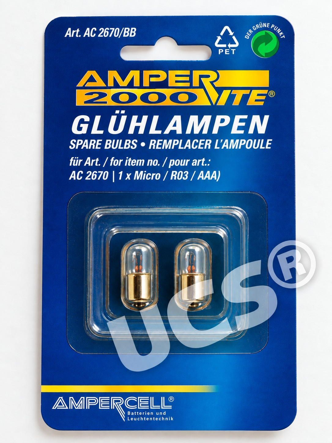 Amperlite 2000 Ersatzbirnen für 1 x Micro – 2er-Pack